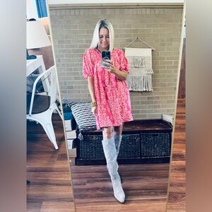 Pink Floral Women's Dress